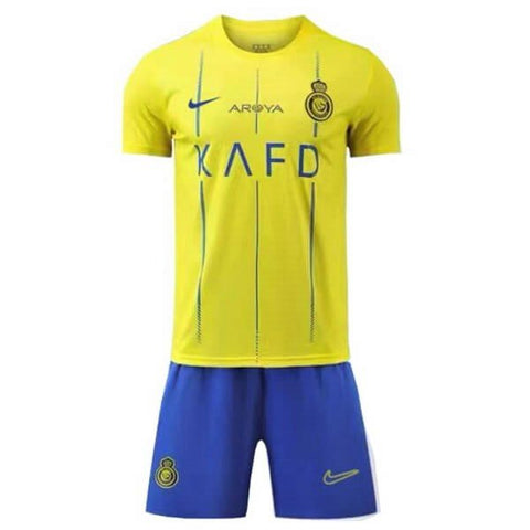 Al Nassr Kids Home Kit  2023-24 Full Set Shirt & Shorts