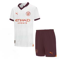 Kids' Manchester City Away Kit 23/24 Full Set Shirt & Shorts