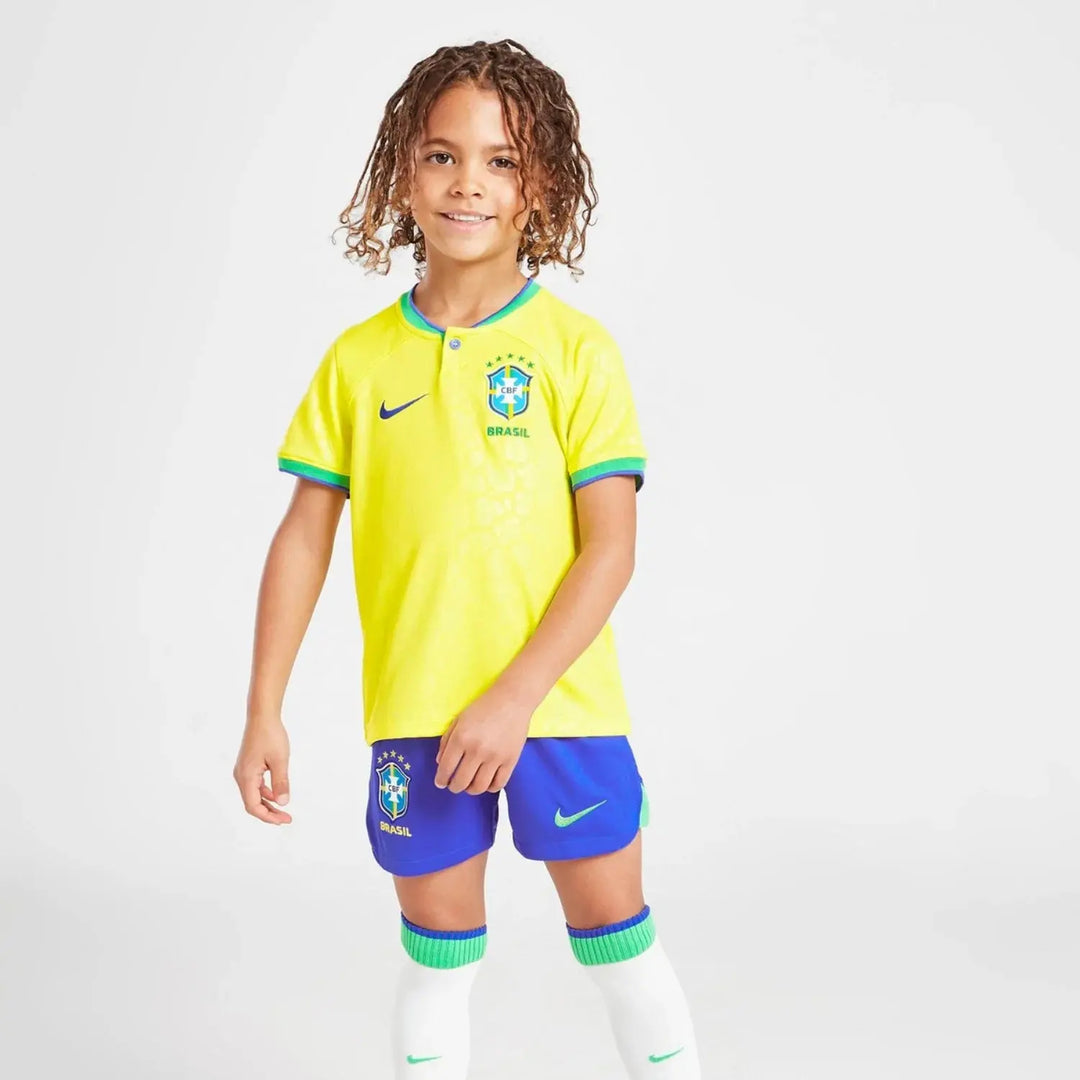 Nike Brazil 2022 Home Kit Children FootballDXB